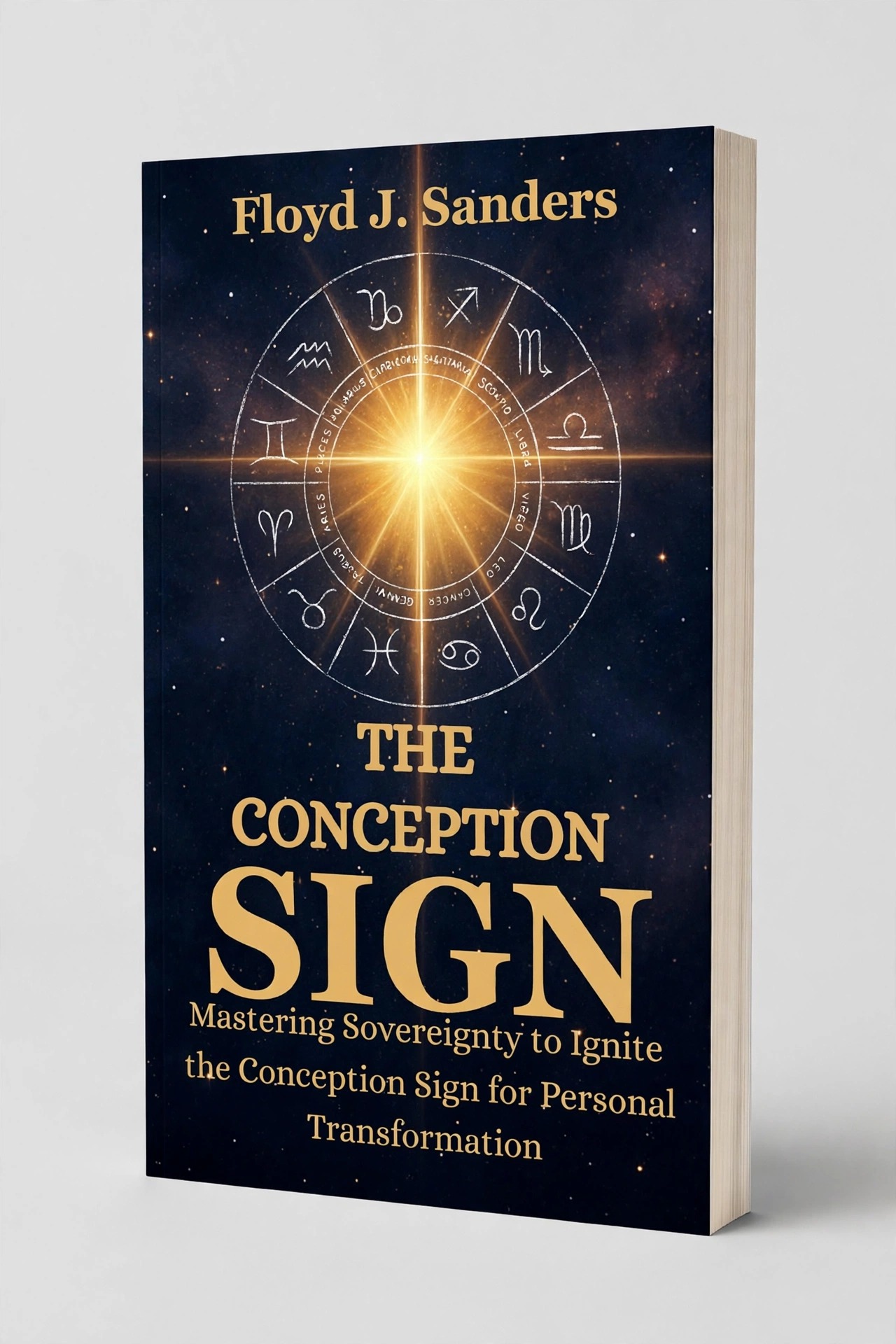 3D paperback mockup of The CONCEPTION SIGN by Floyd J. Sanders