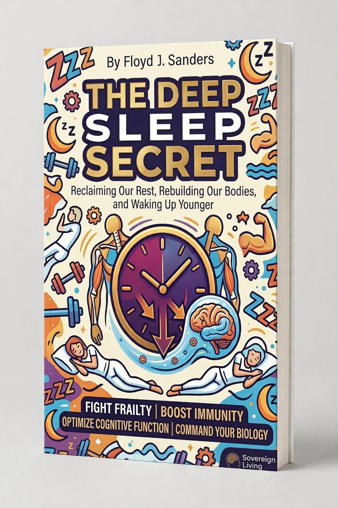 3D paperback mockup of The DEEP SLEEP SECRET by Floyd J. Sanders