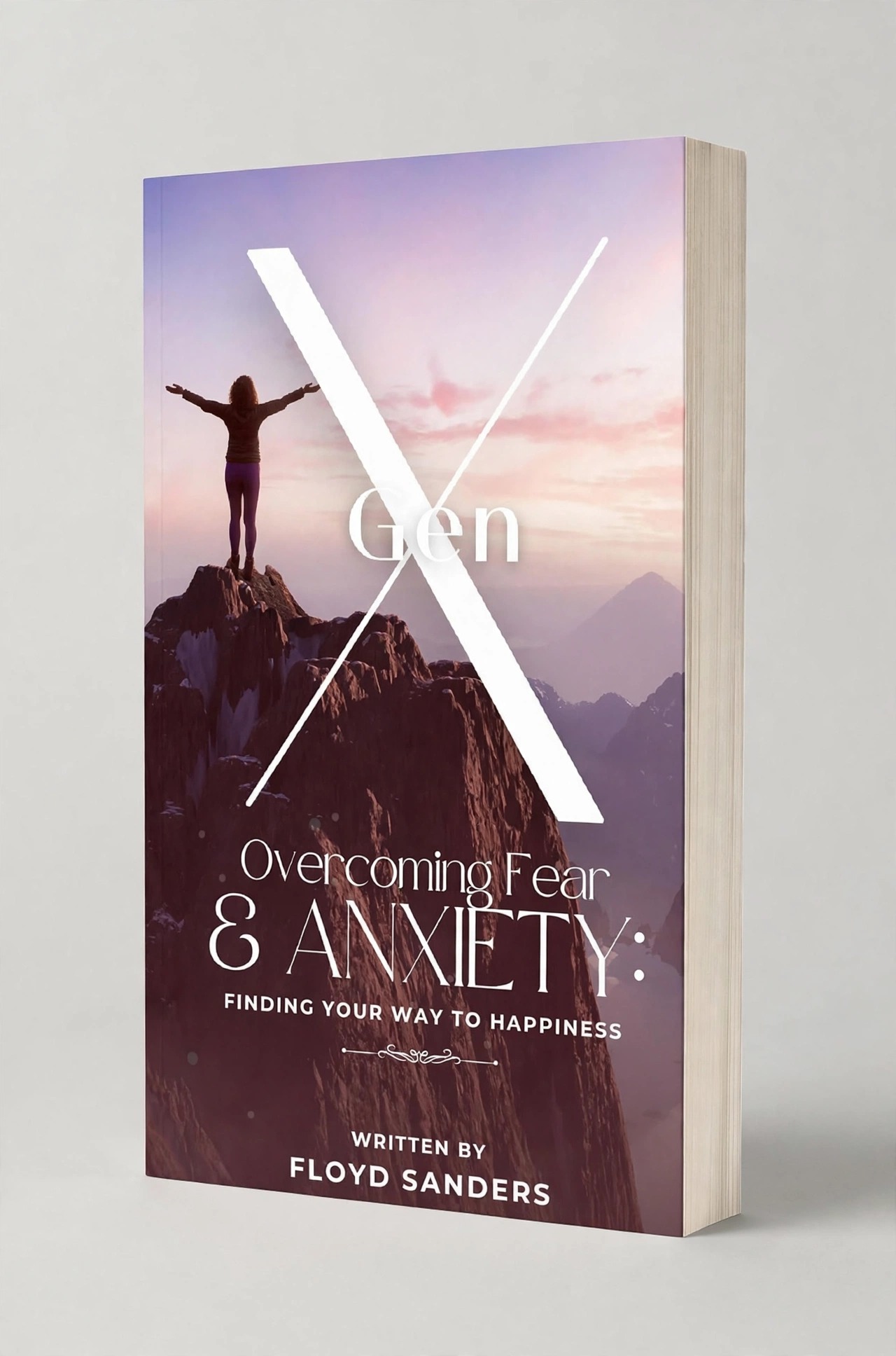 3D paperback mockup of Gen X: Overcoming Fear & Anxiety by Floyd J. Sanders