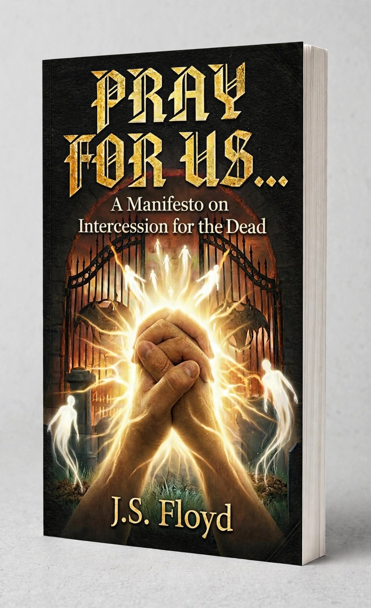 3D paperback mockup of Pray For Us by Floyd J. Sanders