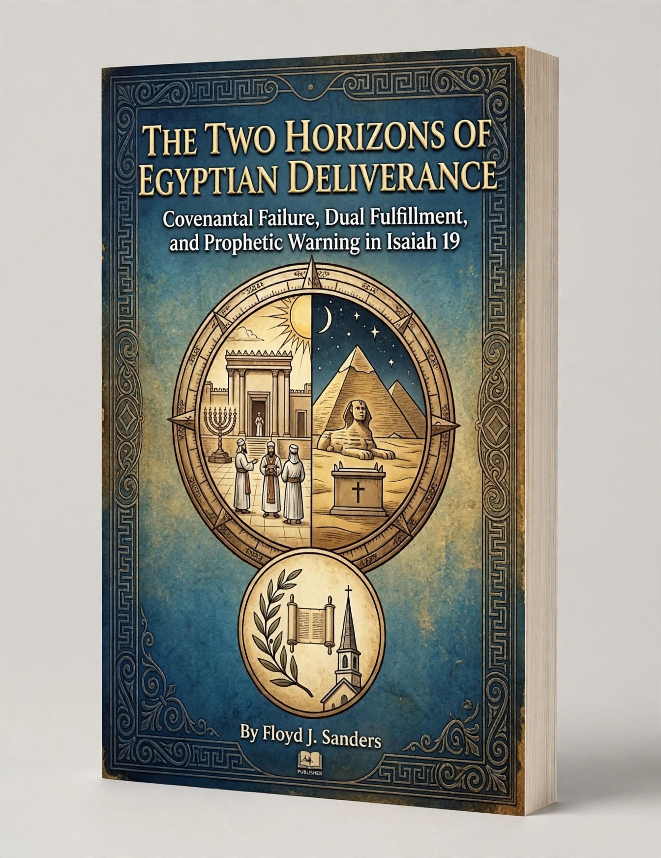 3D paperback mockup of The Two Horizons of Egyptian Deliverance by Floyd J. Sanders